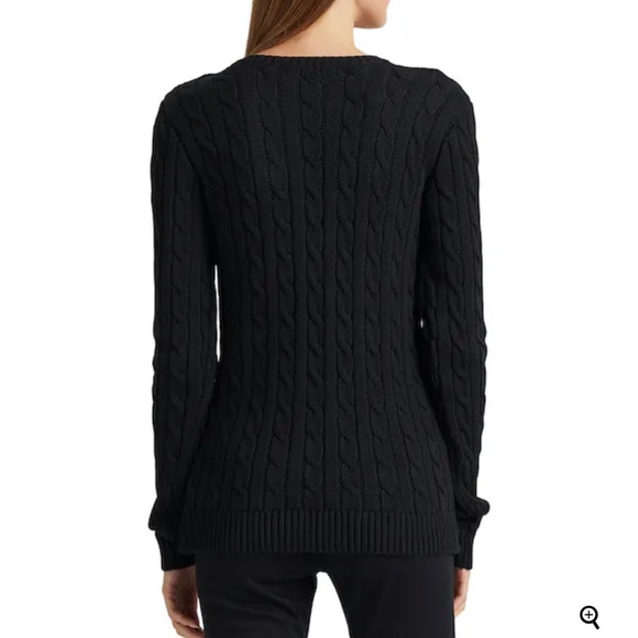 Lauren Ralph Lauren Montiva Button -Trim Cable - Knit Women’s Sweater - Picture 5 of 6